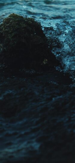water wave rock sea ocean dark blue texture nature minimal abstract splash dramatic detail surface