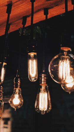 edison bulb vintage lighting warm glow industrial design filament hanging lamp dark ambience retro decor interior night electric