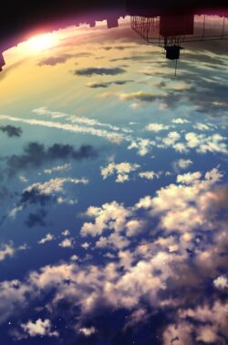 upside down city sunset sky clouds surrealism horizon reflection creative photography golden hour dreamscape abstract aerial urban silhouette
