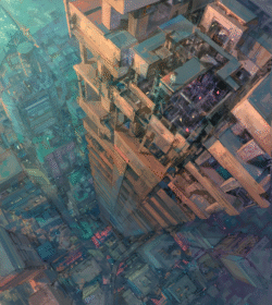 cityscape highangle futuristic architecture girl digitalart urban sci fi modern abstract buildings highrise cyberpunk