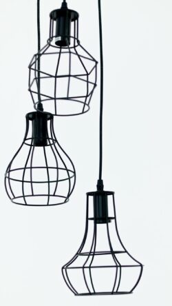 pendant lights industrial lighting cage lamp minimalist decor black metal interior design hanging lamps modern home ceiling lights wire frame scandinavian style lighting fixtures decor ideas