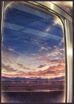 train window sunset countryside stars digitalart travel sky clouds nostalgia dramatic evening vista railway