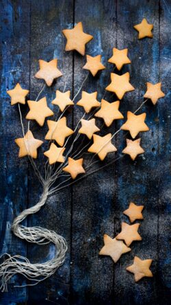 star cookies biscuits baking blue wood background creative food photography aesthetic snack sugar stars pastry sweet festive wallpaper