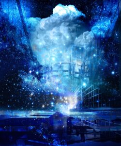 space galaxy nebula stars clouds blue abstract digitalart dreamy celestial nightsky cosmic fantasy scifi ethereal