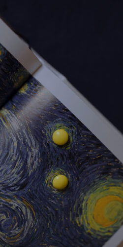 starry night van gogh painting art book yellow dots impressionism masterpiece aesthetic creative close up fine art oil painting inspiration