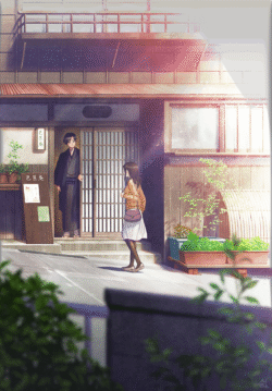 spirited away style japanese train railway sea water surrounding studio ghibli vibes dreamy fantasy journey peaceful scenery blue ocean art