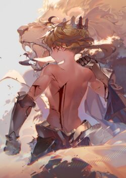 knight woman lion battle armor fantasy warrior scars blood digitalart epic heroine queen strong light